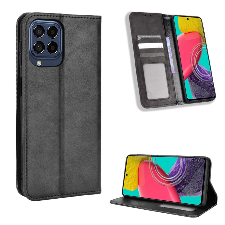 For Samsung Galaxy M33 5G Magnetic Buckle Retro Texture Leather Phone Case