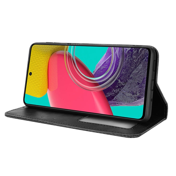 For Samsung Galaxy M33 5G Magnetic Buckle Retro Texture Leather Phone Case