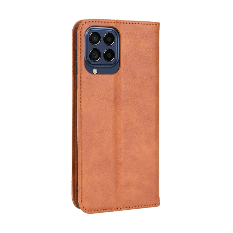 For Samsung Galaxy M33 5G Magnetic Buckle Retro Texture Leather Phone Case