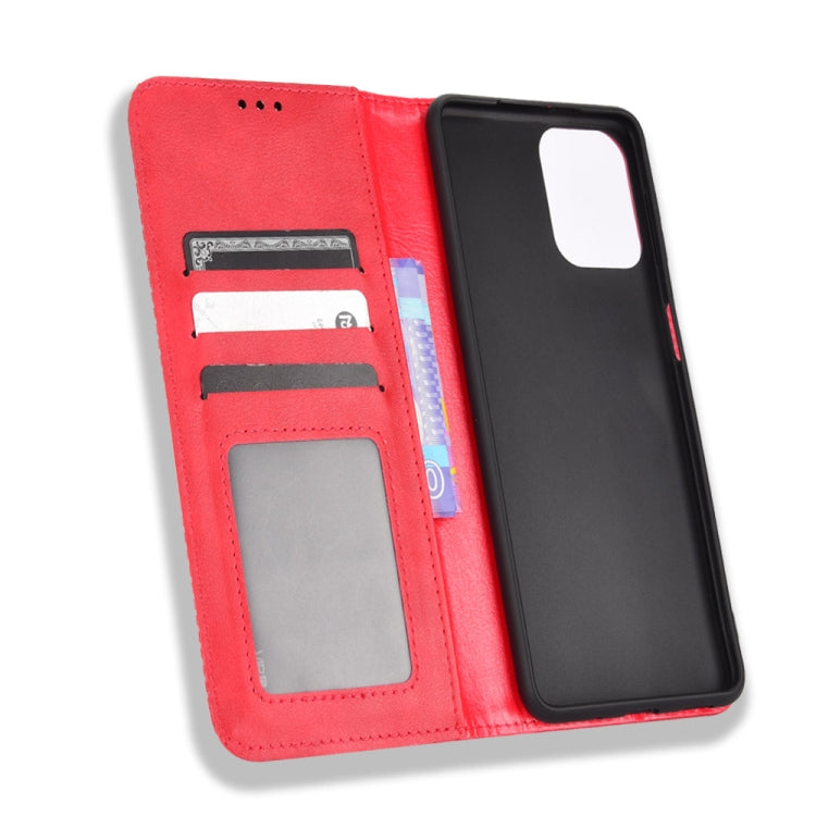 For Samsung Galaxy M33 5G Magnetic Buckle Retro Texture Leather Phone Case
