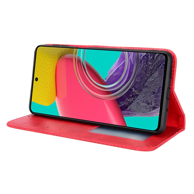 For Samsung Galaxy M33 5G Magnetic Buckle Retro Texture Leather Phone Case