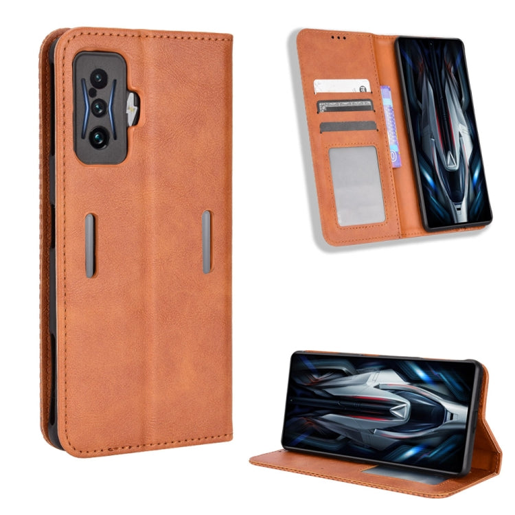 For Xiaomi Poco F4 GT / Redmi K50 Gaming Magnetic Buckle Retro Texture Leather Phone Case