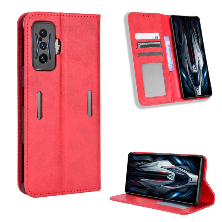 For Xiaomi Poco F4 GT / Redmi K50 Gaming Magnetic Buckle Retro Texture Leather Phone Case