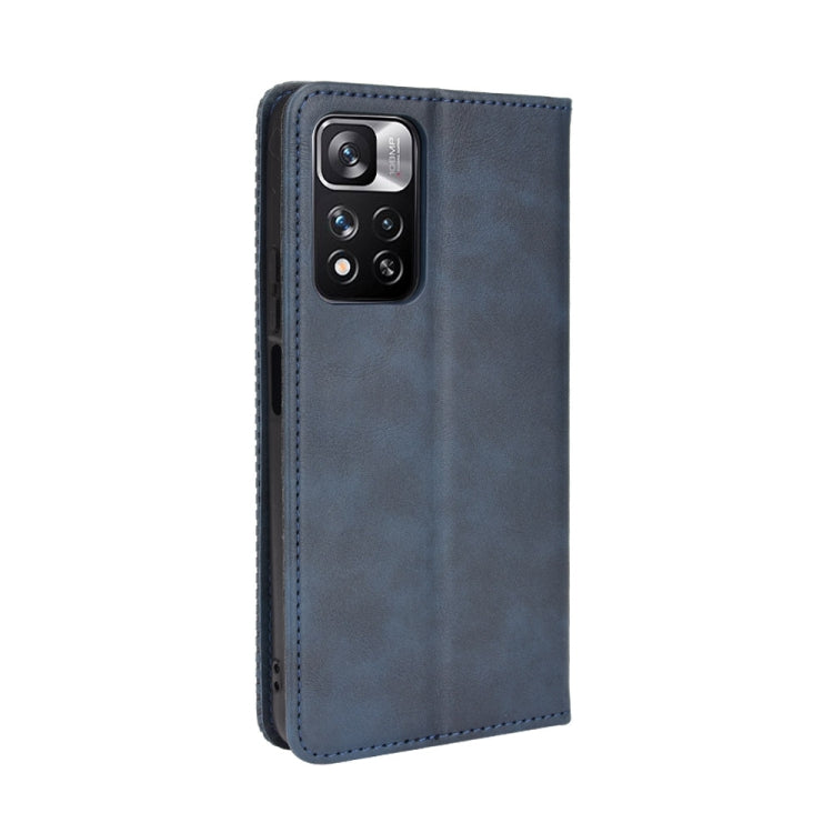 For Xiaomi Poco X4 NFC/Redmi Note 11 Pro China Magnetic Buckle Retro Texture Leather Phone Case