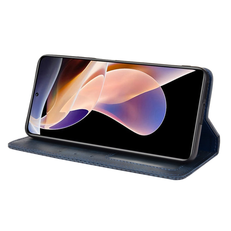 For Xiaomi Poco X4 NFC/Redmi Note 11 Pro China Magnetic Buckle Retro Texture Leather Phone Case