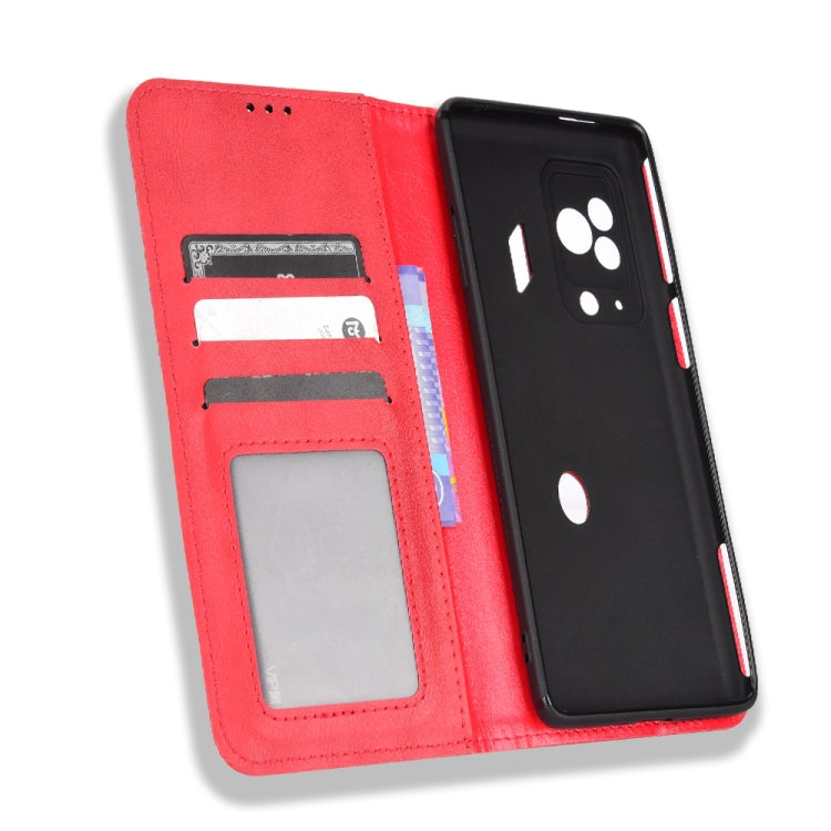 For Xiaomi Black Shark 5 Pro Magnetic Buckle Retro Texture Leather Phone Case