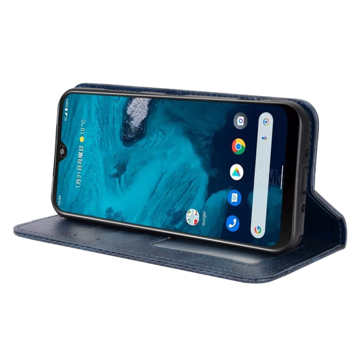For Kyocera Android One S9 Magnetic Buckle Retro Texture Leather Phone Case