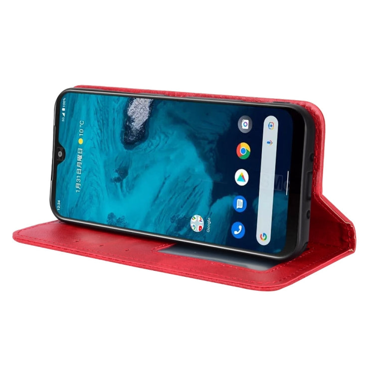 For Kyocera Android One S9 Magnetic Buckle Retro Texture Leather Phone Case