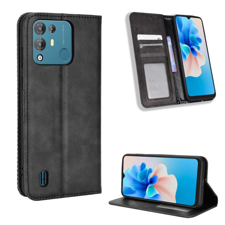 For Blackview A55 Pro Magnetic Buckle Retro Texture Leather Phone Case