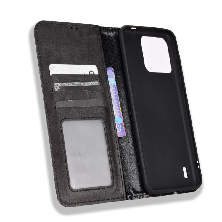 For Blackview A55 Pro Magnetic Buckle Retro Texture Leather Phone Case