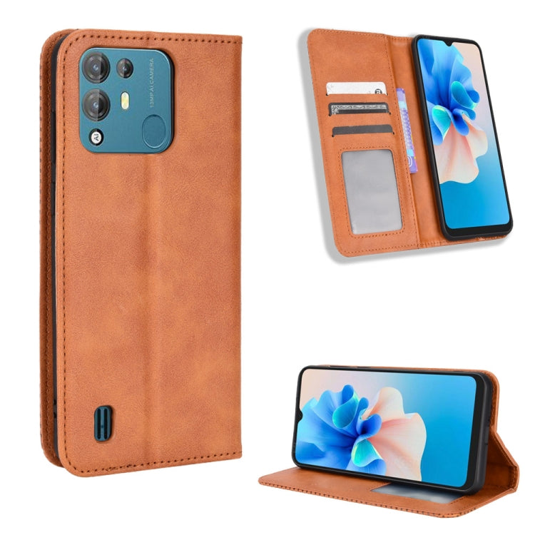 For Blackview A55 Pro Magnetic Buckle Retro Texture Leather Phone Case