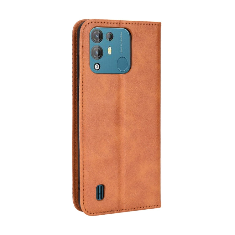 For Blackview A55 Pro Magnetic Buckle Retro Texture Leather Phone Case
