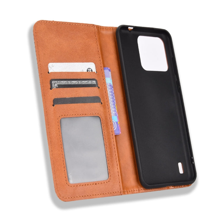 For Blackview A55 Pro Magnetic Buckle Retro Texture Leather Phone Case