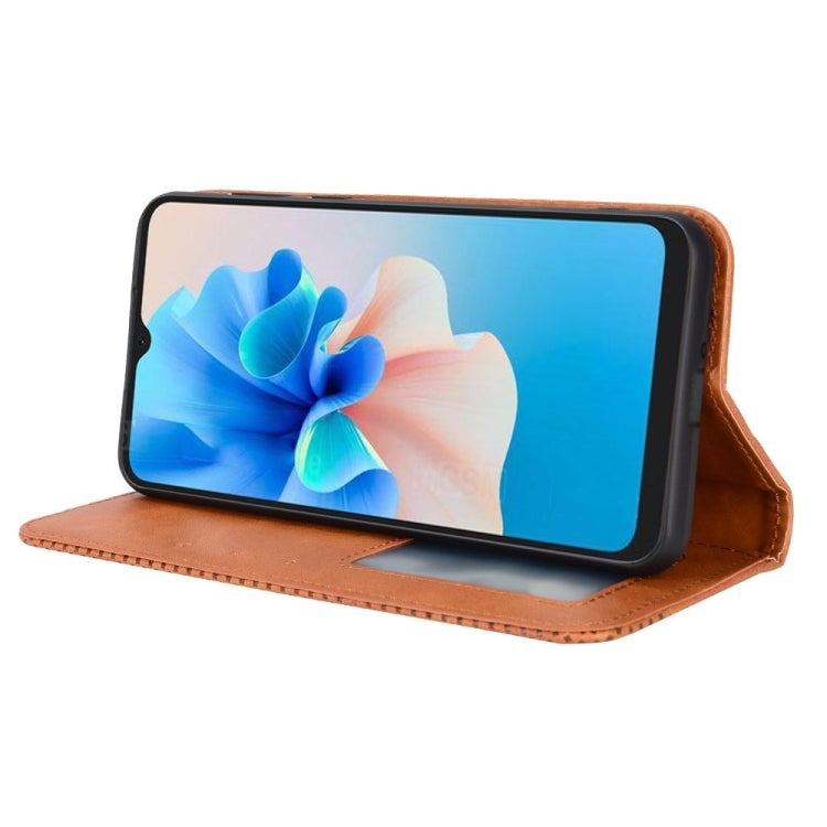 For Blackview A55 Pro Magnetic Buckle Retro Texture Leather Phone Case