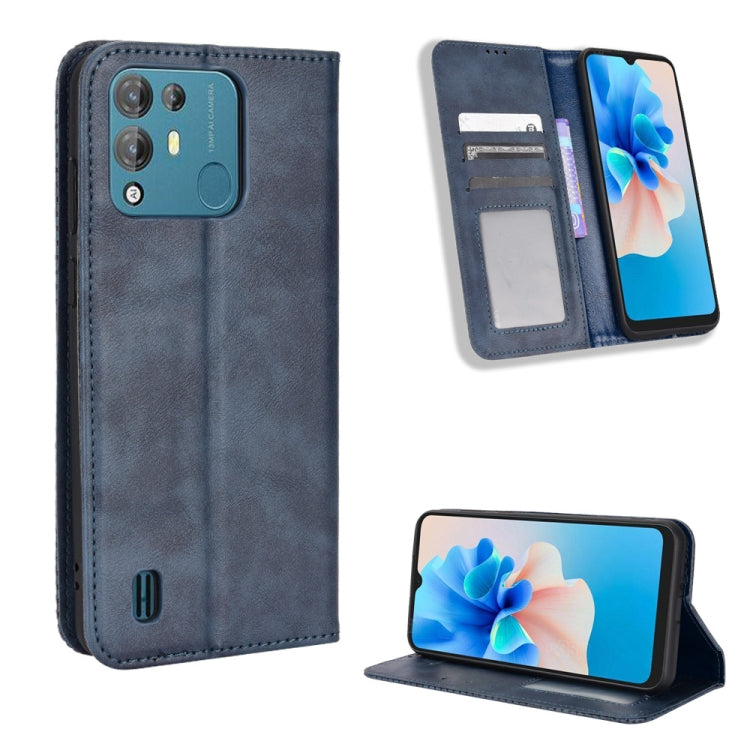 For Blackview A55 Pro Magnetic Buckle Retro Texture Leather Phone Case