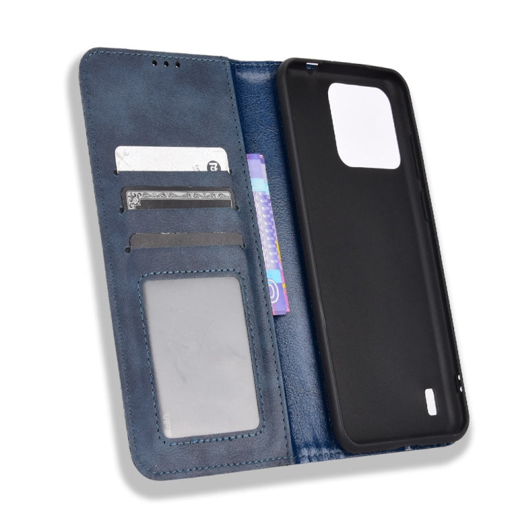 For Blackview A55 Pro Magnetic Buckle Retro Texture Leather Phone Case