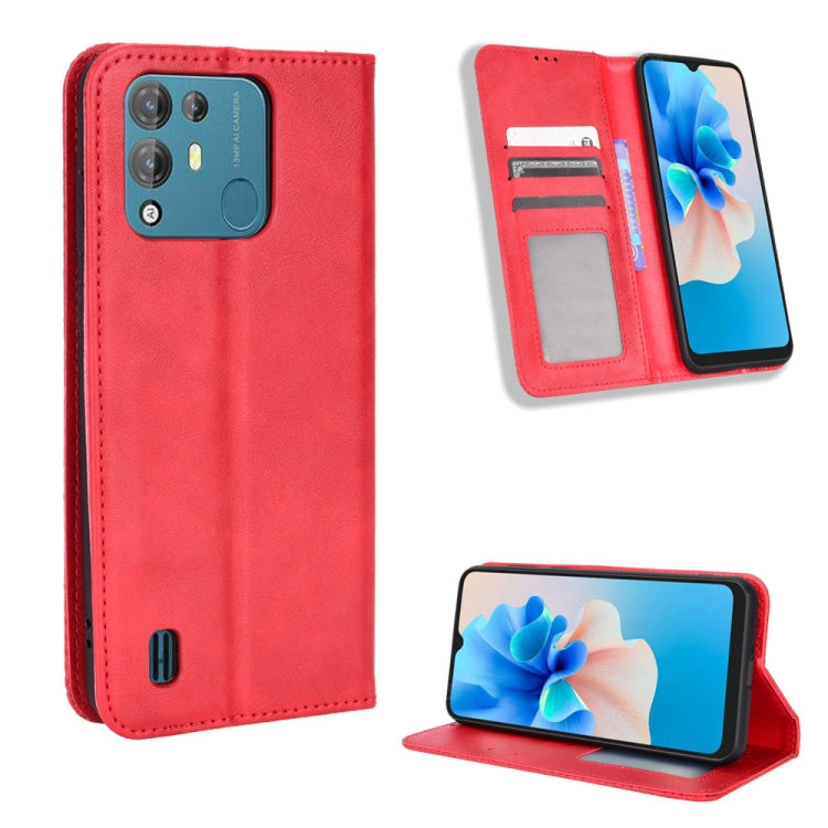 For Blackview A55 Pro Magnetic Buckle Retro Texture Leather Phone Case