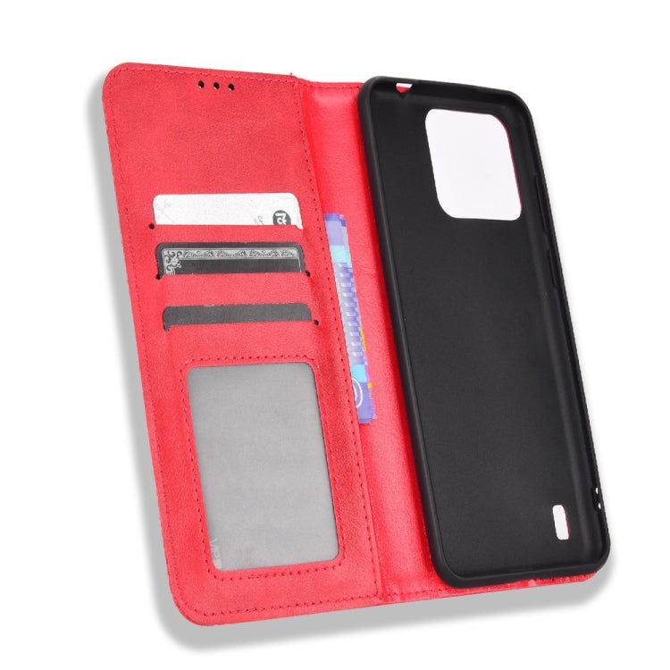 For Blackview A55 Pro Magnetic Buckle Retro Texture Leather Phone Case