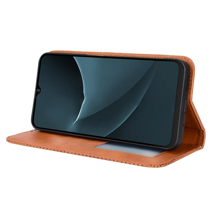 For Blackview A95 Magnetic Buckle Retro Texture Leather Phone Case
