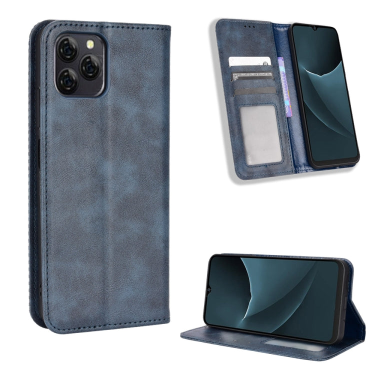For Blackview A95 Magnetic Buckle Retro Texture Leather Phone Case