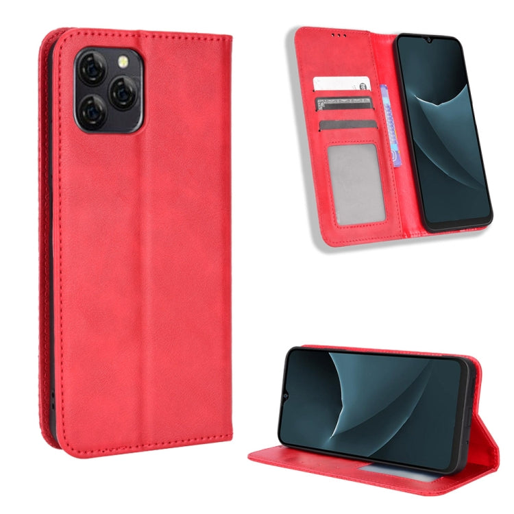 For Blackview A95 Magnetic Buckle Retro Texture Leather Phone Case