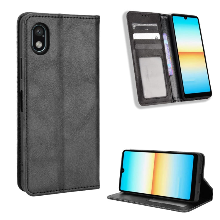 For Sony Xperia Ace III Magnetic Buckle Retro Texture Leather Phone Case