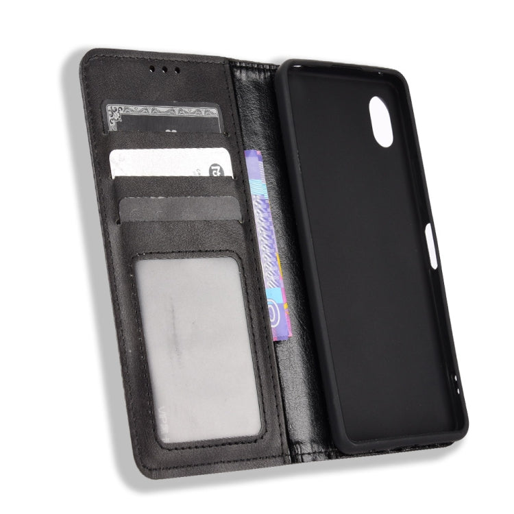 For Sony Xperia Ace III Magnetic Buckle Retro Texture Leather Phone Case