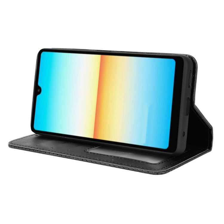 For Sony Xperia Ace III Magnetic Buckle Retro Texture Leather Phone Case