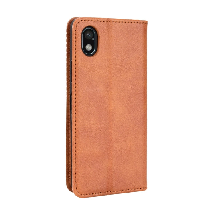 For Sony Xperia Ace III Magnetic Buckle Retro Texture Leather Phone Case