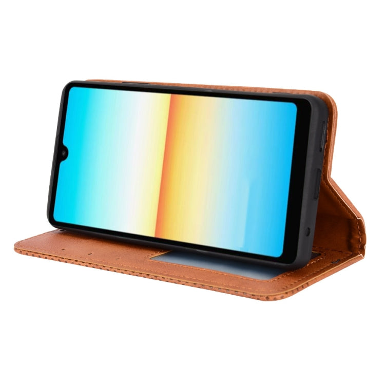 For Sony Xperia Ace III Magnetic Buckle Retro Texture Leather Phone Case