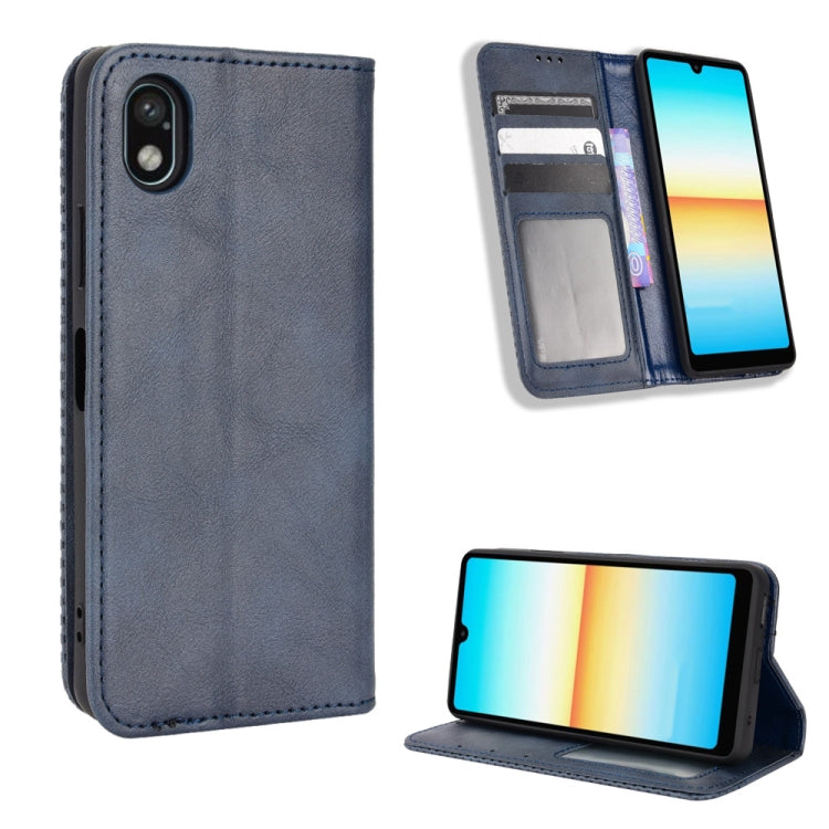For Sony Xperia Ace III Magnetic Buckle Retro Texture Leather Phone Case