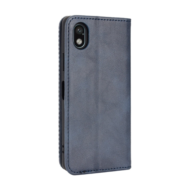 For Sony Xperia Ace III Magnetic Buckle Retro Texture Leather Phone Case