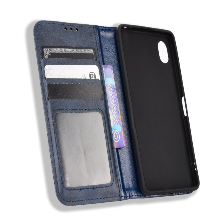 For Sony Xperia Ace III Magnetic Buckle Retro Texture Leather Phone Case