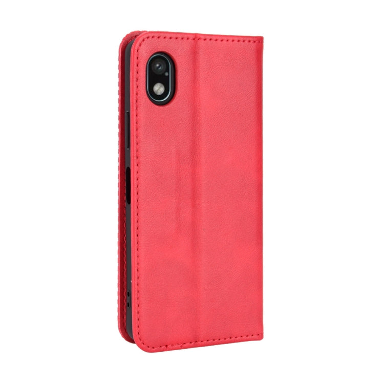 For Sony Xperia Ace III Magnetic Buckle Retro Texture Leather Phone Case