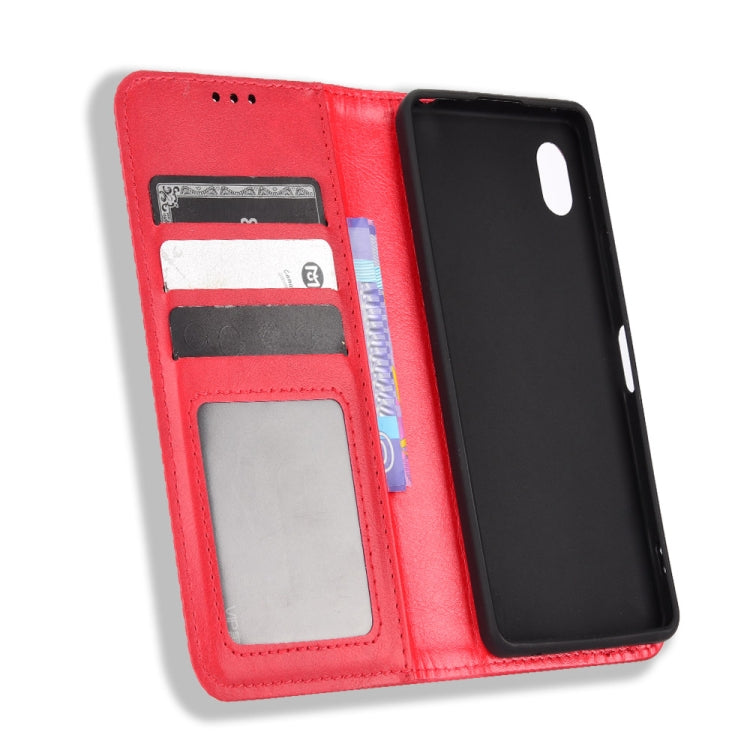 For Sony Xperia Ace III Magnetic Buckle Retro Texture Leather Phone Case