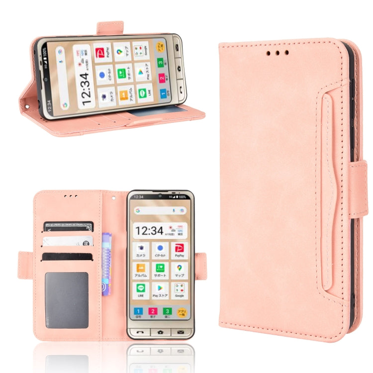 For Sharp Simple Sumaho 6 Skin Feel Calf Texture Card Slots Leather Phone Case