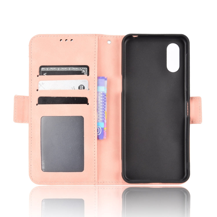 For Sharp Simple Sumaho 6 Skin Feel Calf Texture Card Slots Leather Phone Case