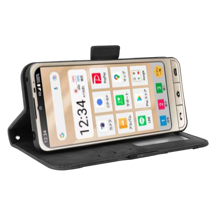 For Sharp Simple Sumaho 6 Skin Feel Calf Texture Card Slots Leather Phone Case
