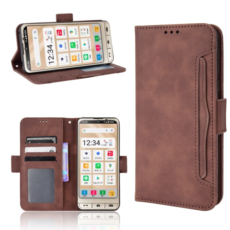 For Sharp Simple Sumaho 6 Skin Feel Calf Texture Card Slots Leather Phone Case