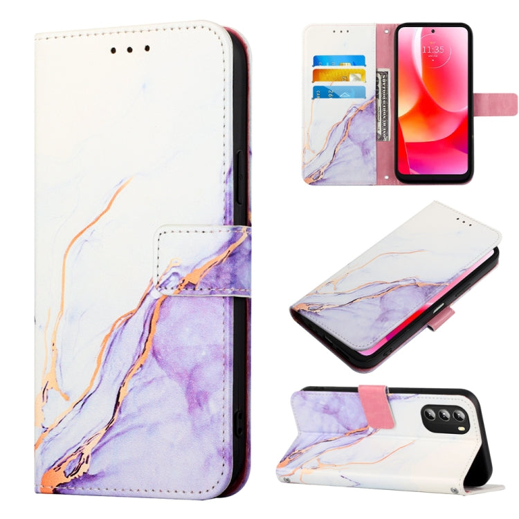 For Motorola Moto G 5G 2022 PT003 Marble Pattern Flip Leather Phone Case