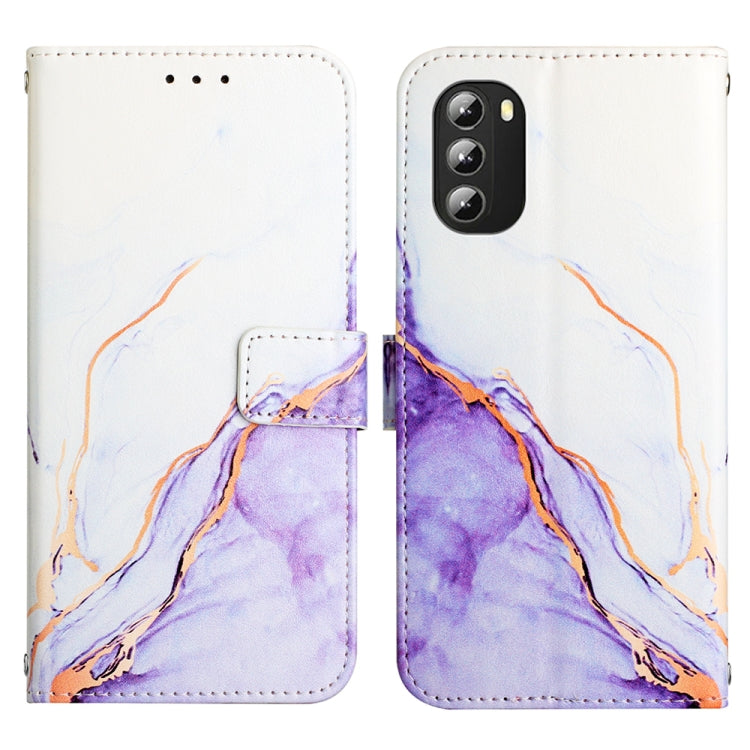 For Motorola Moto G 5G 2022 PT003 Marble Pattern Flip Leather Phone Case