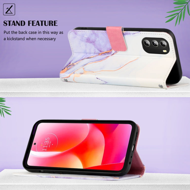For Motorola Moto G 5G 2022 PT003 Marble Pattern Flip Leather Phone Case
