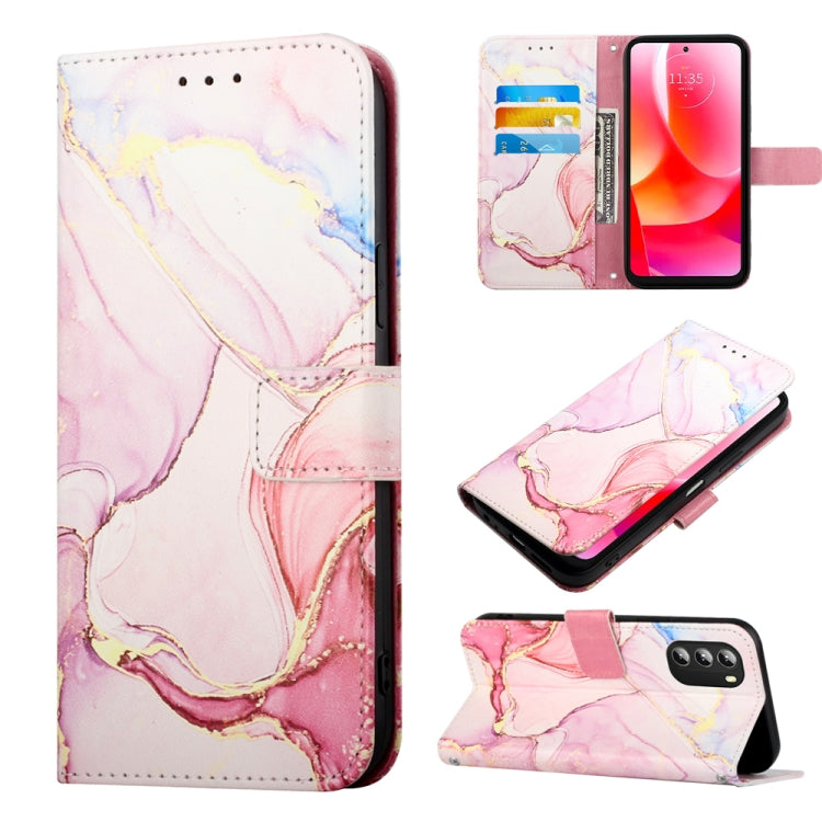For Motorola Moto G 5G 2022 PT003 Marble Pattern Flip Leather Phone Case