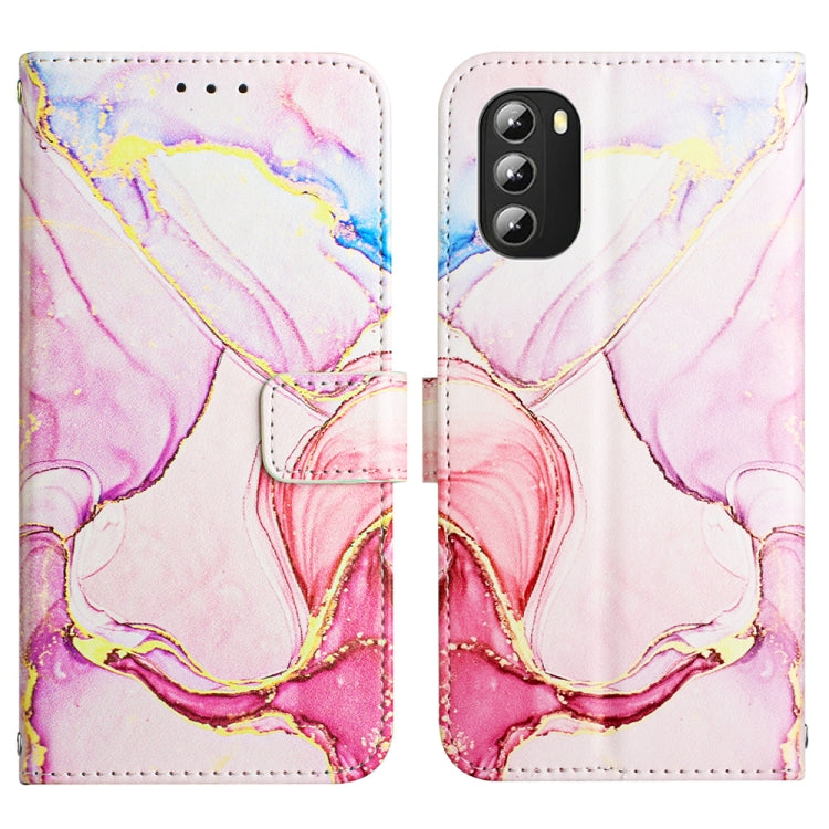 For Motorola Moto G 5G 2022 PT003 Marble Pattern Flip Leather Phone Case