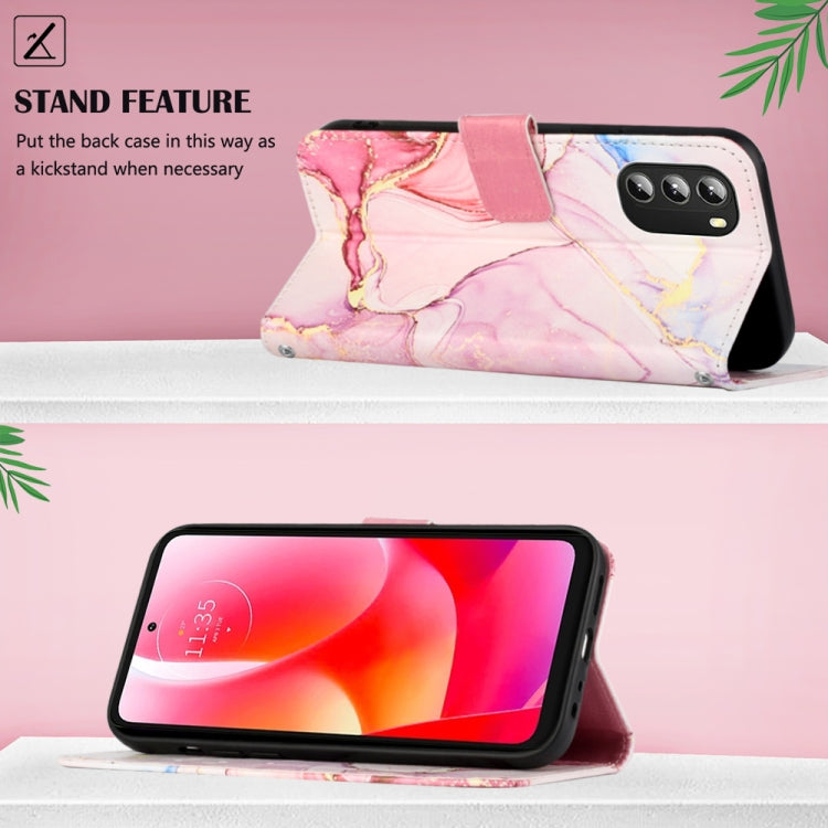 For Motorola Moto G 5G 2022 PT003 Marble Pattern Flip Leather Phone Case