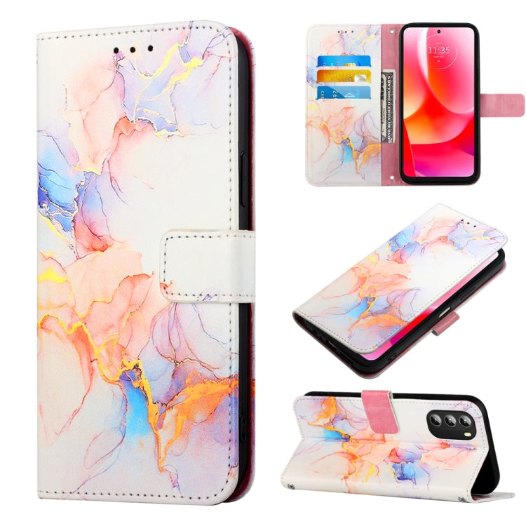 For Motorola Moto G 5G 2022 PT003 Marble Pattern Flip Leather Phone Case
