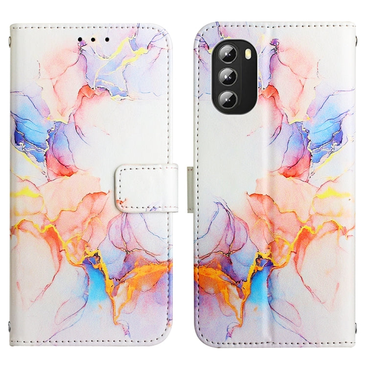 For Motorola Moto G 5G 2022 PT003 Marble Pattern Flip Leather Phone Case
