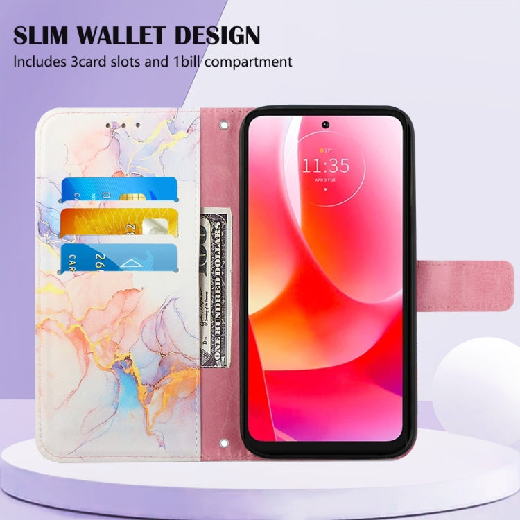 For Motorola Moto G 5G 2022 PT003 Marble Pattern Flip Leather Phone Case
