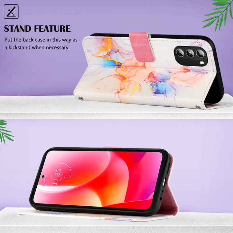 For Motorola Moto G 5G 2022 PT003 Marble Pattern Flip Leather Phone Case