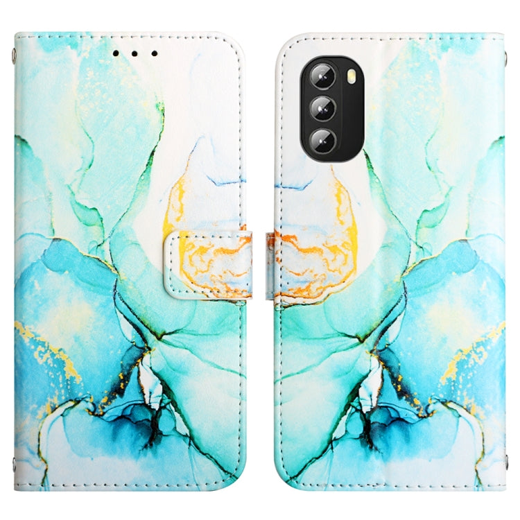 For Motorola Moto G 5G 2022 PT003 Marble Pattern Flip Leather Phone Case